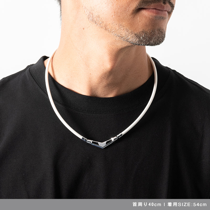 V1 ブイワン White×Silver 磁気ネックレス – BANDEL®︎｜公式