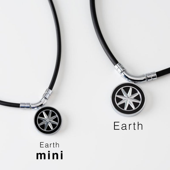 EARTH mini アースミニ【刻印モデル】Black×Silver 磁気ネックレス