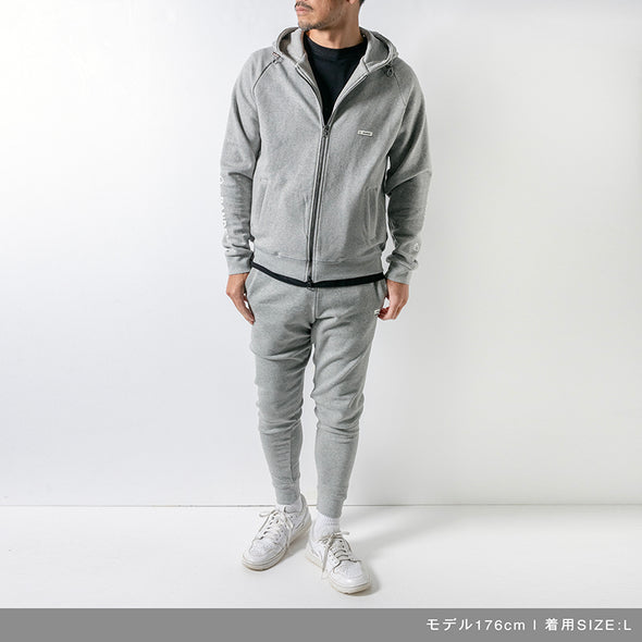 Vertical Logo Spandex Zip Hoodie