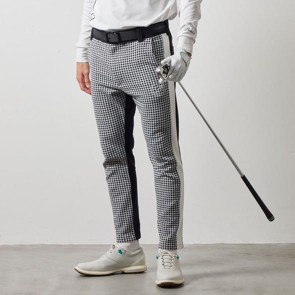 HOUNDSTOOTH BICOLOR TAPERED PANTS