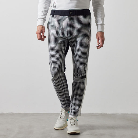 HOUNDSTOOTH BICOLOR TAPERED PANTS