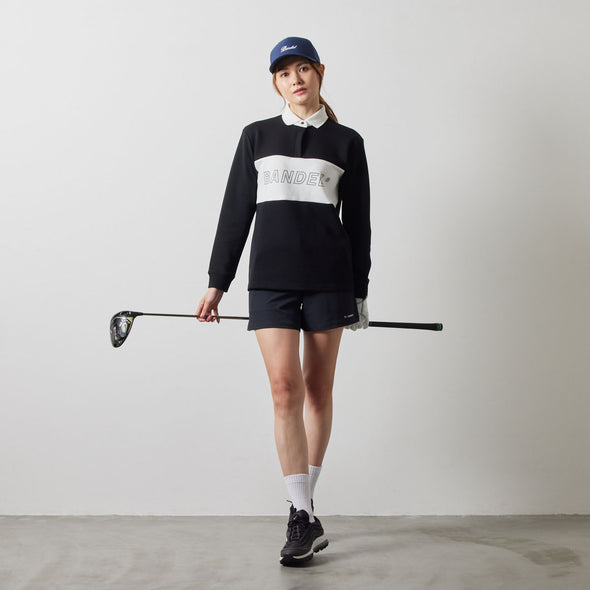 WOMENS COLOR BLOCK L/S RUGBY POLO