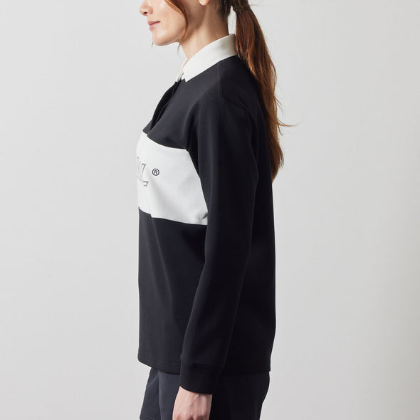 WOMENS COLOR BLOCK L/S RUGBY POLO