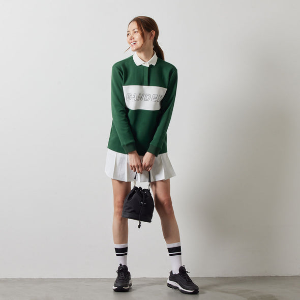 WOMENS COLOR BLOCK L/S RUGBY POLO