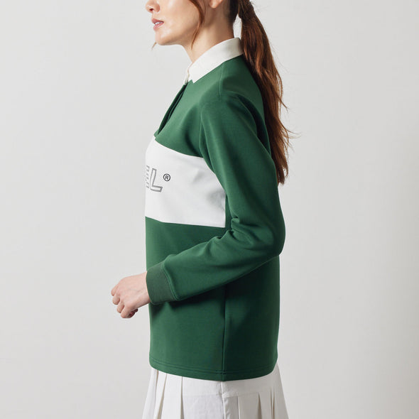 WOMENS COLOR BLOCK L/S RUGBY POLO