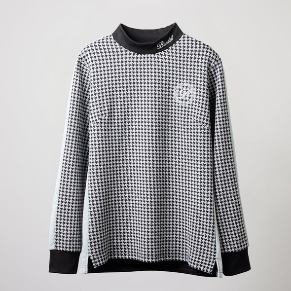 WOMENS HOUNDSTOOTH BICOLOR L/S MOC SHIRTS