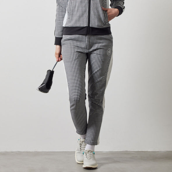 WOMENS HOUNDSTOOTH BICOLOR TAPERED PANTS