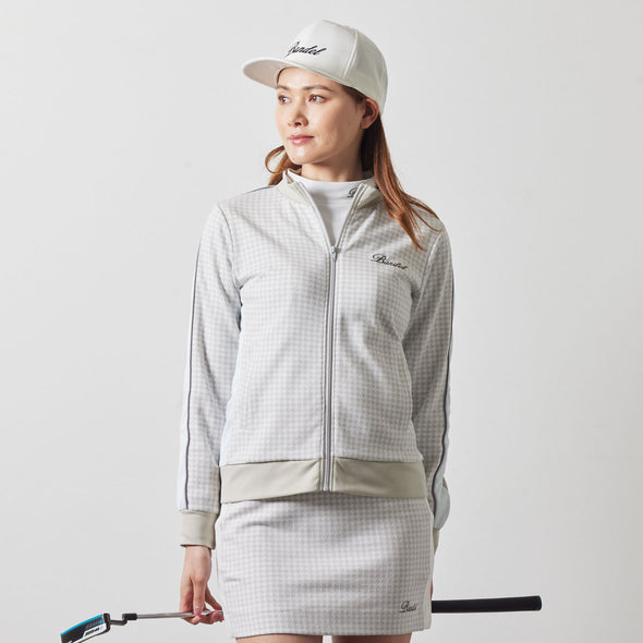 WOMENS HOUNDSTOOTH BICOLOR BLOUSON