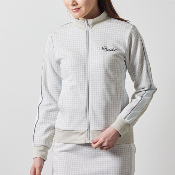 WOMENS HOUNDSTOOTH BICOLOR BLOUSON