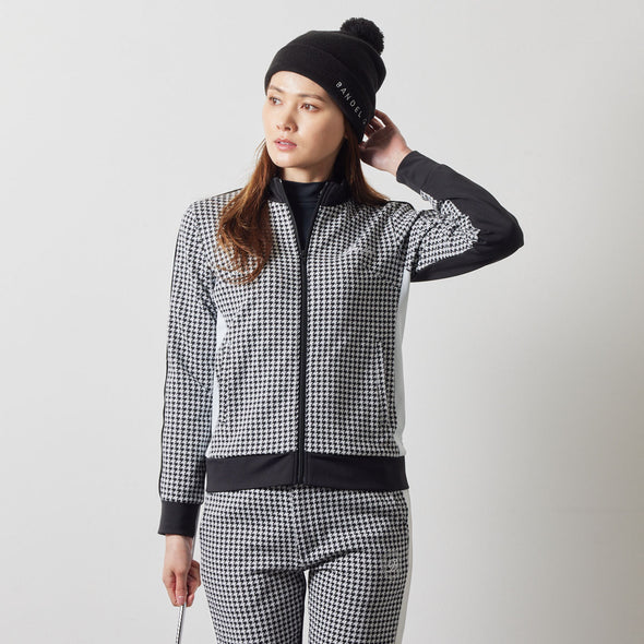 WOMENS HOUNDSTOOTH BICOLOR BLOUSON