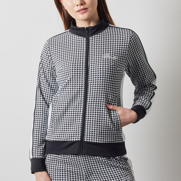 WOMENS HOUNDSTOOTH BICOLOR BLOUSON