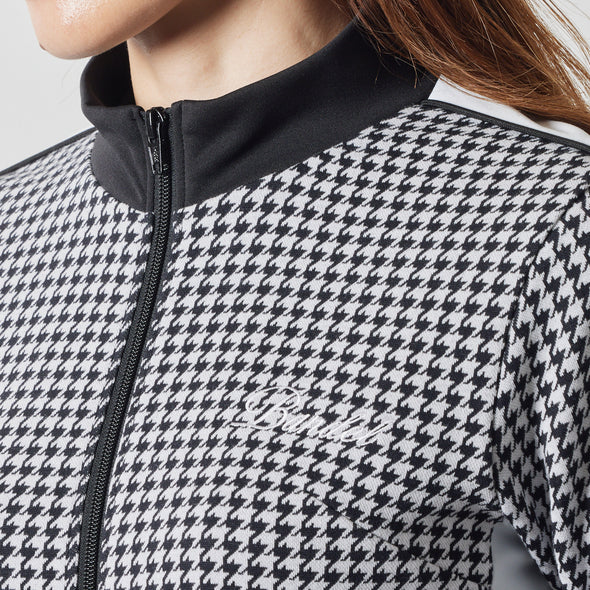 WOMENS HOUNDSTOOTH BICOLOR BLOUSON