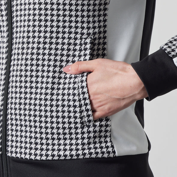 WOMENS HOUNDSTOOTH BICOLOR BLOUSON