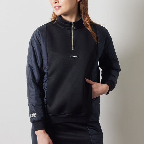 WOMENS PUFFER SLEEVE HALF ZIP BLOUSON