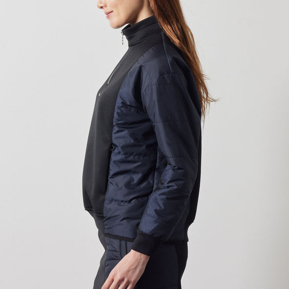 WOMENS PUFFER SLEEVE HALF ZIP BLOUSON