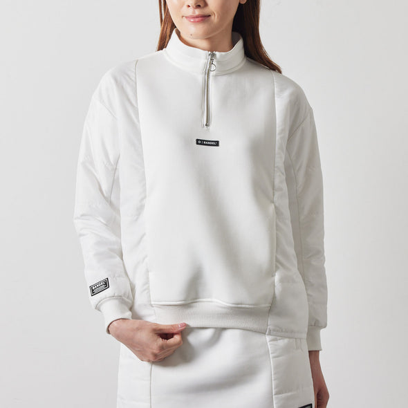 WOMENS PUFFER SLEEVE HALF ZIP BLOUSON