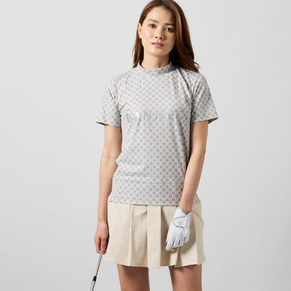 【4月中旬発売予約】WOMENS  BICOLOR CREST ALLOVER S/S MOCK NECK SHIRTS