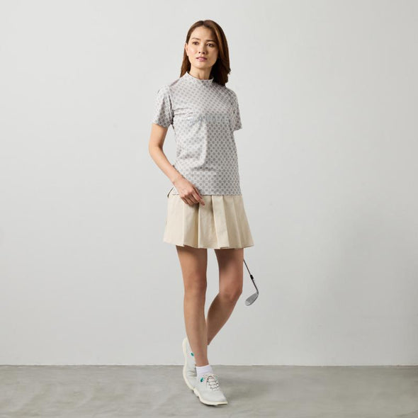 【4月中旬発売予約】WOMENS  BICOLOR CREST ALLOVER S/S MOCK NECK SHIRTS