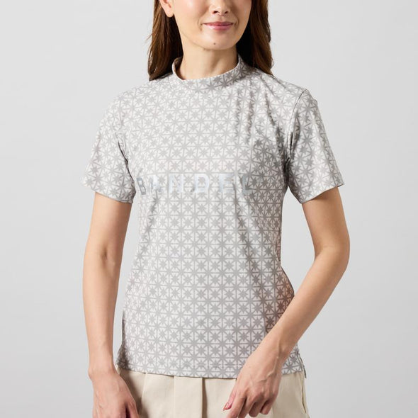 【4月中旬発売予約】WOMENS  BICOLOR CREST ALLOVER S/S MOCK NECK SHIRTS