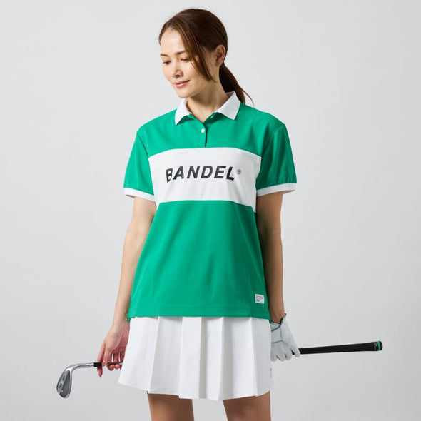 WOMENS BICOLOR PATERN S/S LOOSE POLO SHIRTS