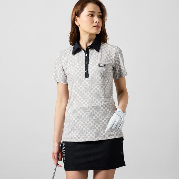 【4月中旬発売予約】WOMENS  BICOLOR CREST ALLOVER S/S POLO SHIRTS