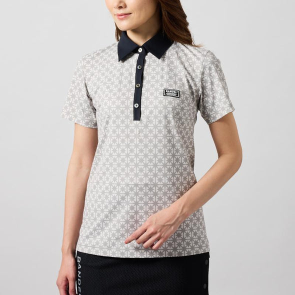 【4月中旬発売予約】WOMENS  BICOLOR CREST ALLOVER S/S POLO SHIRTS