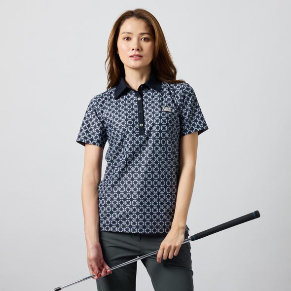 【4月中旬発売予約】WOMENS  BICOLOR CREST ALLOVER S/S POLO SHIRTS