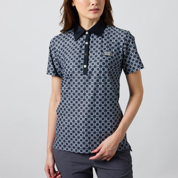 【4月中旬発売予約】WOMENS  BICOLOR CREST ALLOVER S/S POLO SHIRTS