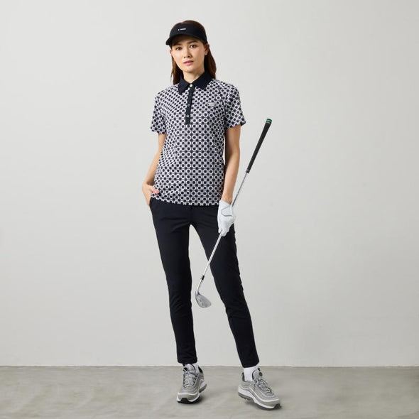 【4月中旬発売予約】WOMENS  BICOLOR CREST ALLOVER S/S POLO SHIRTS