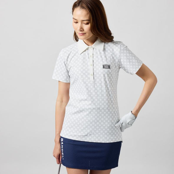 【4月中旬発売予約】WOMENS  BICOLOR CREST ALLOVER S/S POLO SHIRTS