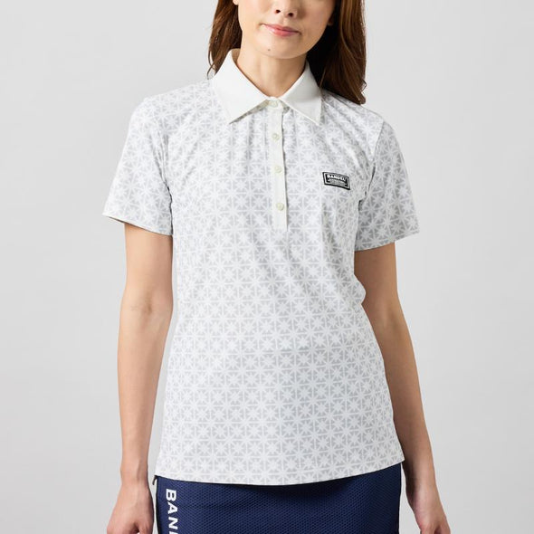 【4月中旬発売予約】WOMENS  BICOLOR CREST ALLOVER S/S POLO SHIRTS