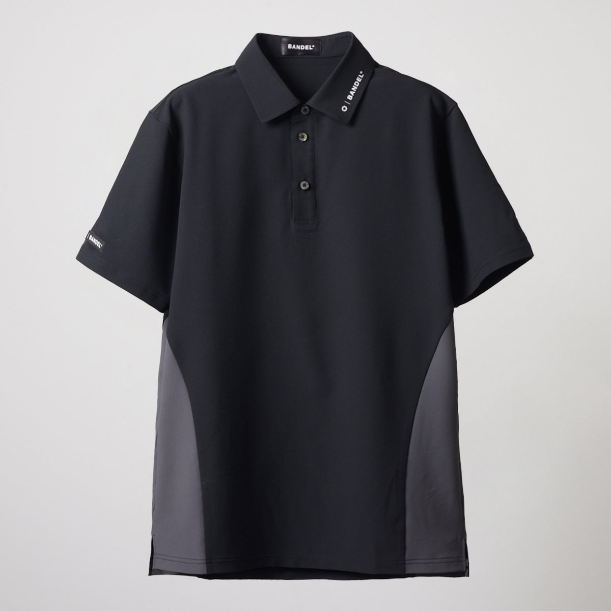 SIDE PANEL SWITCH S/S POLO SHIRTS - BLACK×GREY / M