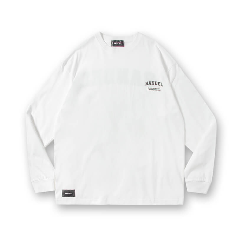 滑らか質感【BANDEL】COLLEGE FRONT LOGO L/S TEE BANDEL COLLEGE FRONT LOGO L/S TEE 全2色 – BANDEL®︎｜公式
