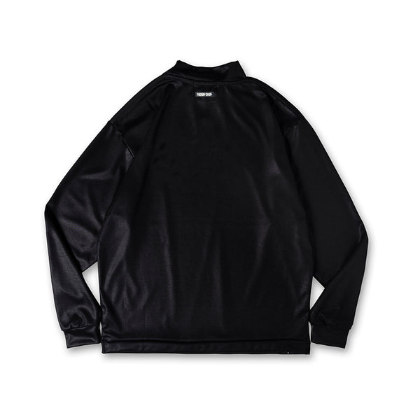 Never up,Never in L/S MOC TEE Black×White