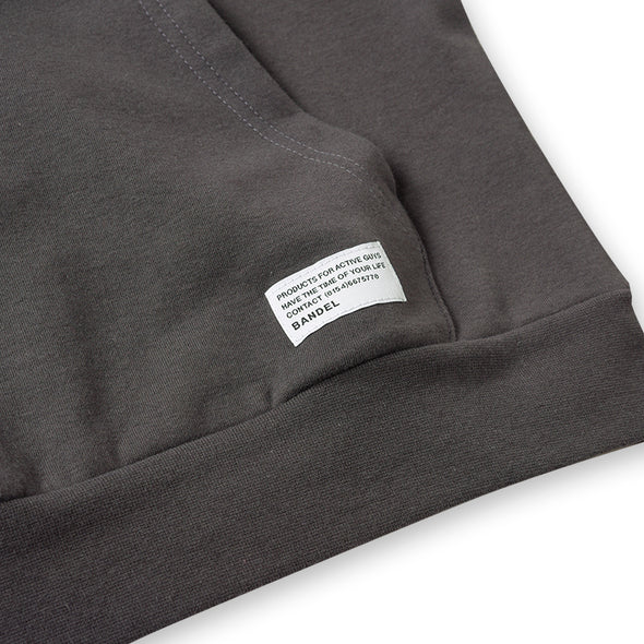 Hoodie Woven Label Charcoal Grey