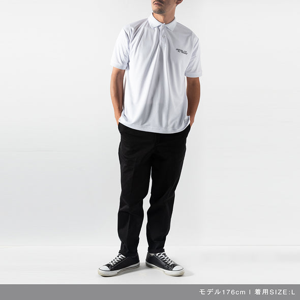 NEVER UP,NEVER IN  SYMMETRIC LOGO SMOOTH POLO White