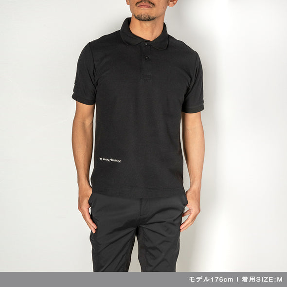 Never up,Never in GOLF POLO Black×White