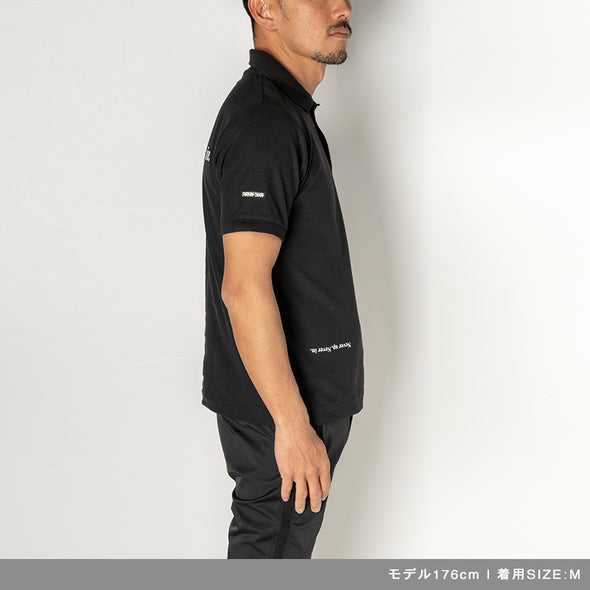 Never up,Never in GOLF POLO Black×White