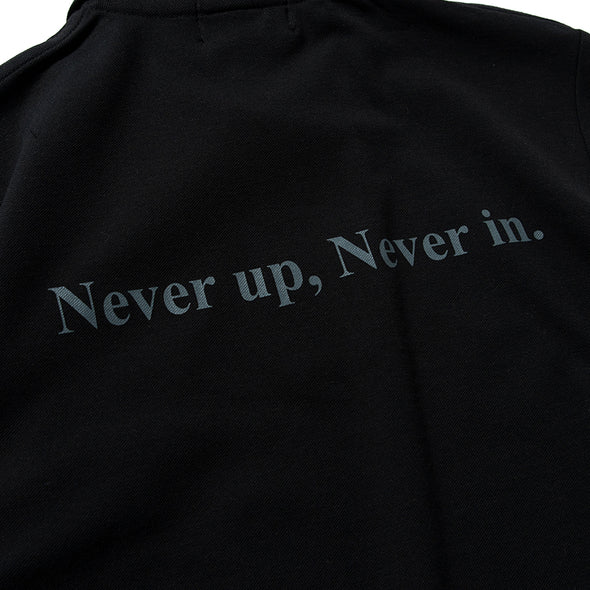 Never up,Never in GOLF POLO Black×Gray