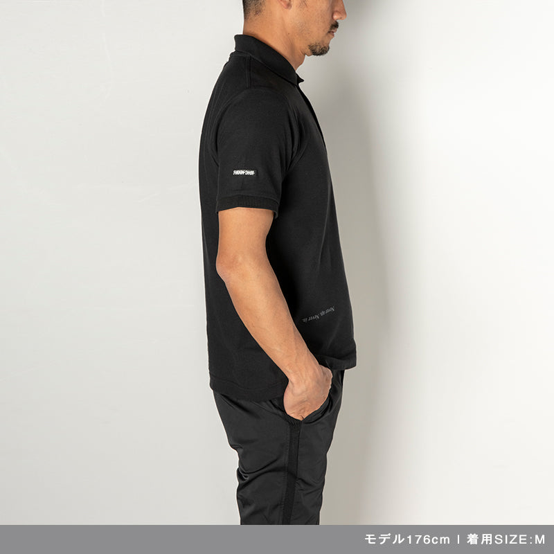 Never up,Never in GOLF POLO Black×Gray