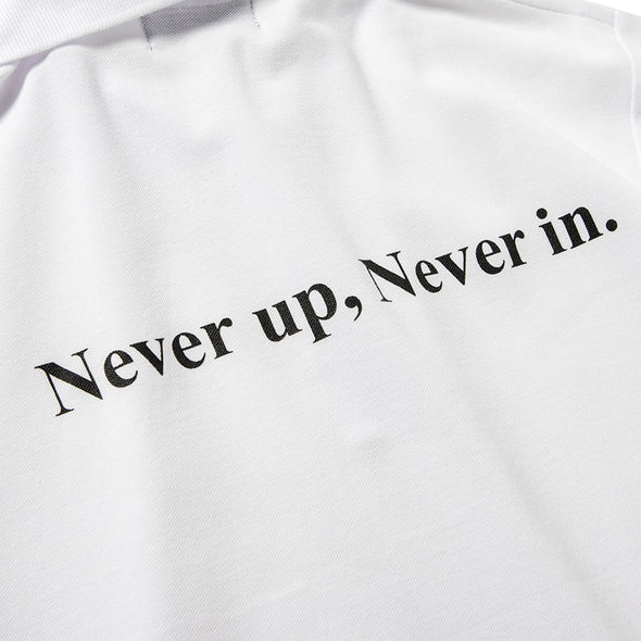 Never up,Never in GOLF POLO White×Black