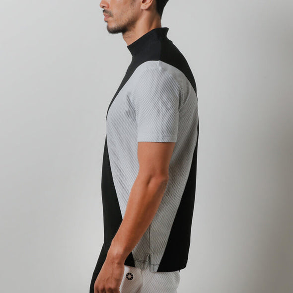 ASYMMETRY SWITCH S/S MOCK NECK SHIRTS