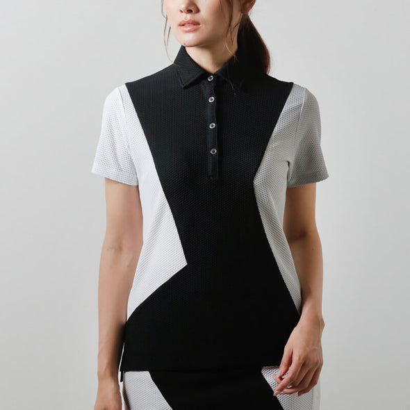 WOMENS ASYMMETRY SWITCH S/S POLO SHIRTS