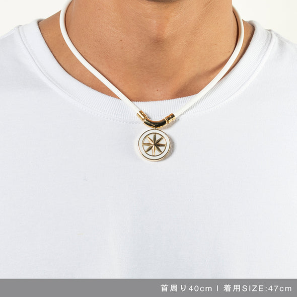 EARTH アース White×Gold 磁気ネックレス