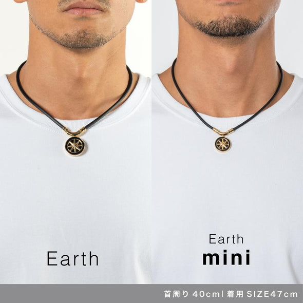 EARTH mini アースミニ【刻印モデル】Black×Gold 磁気ネックレス