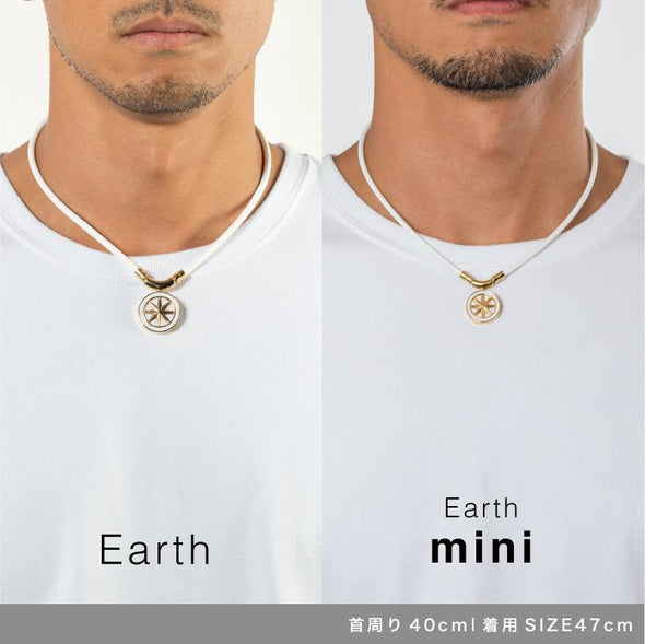 EARTH mini アースミニ【刻印モデル】White×Gold 磁気ネックレス